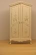 Dollhouse Miniature Handpainted Cream and Gold Armoire