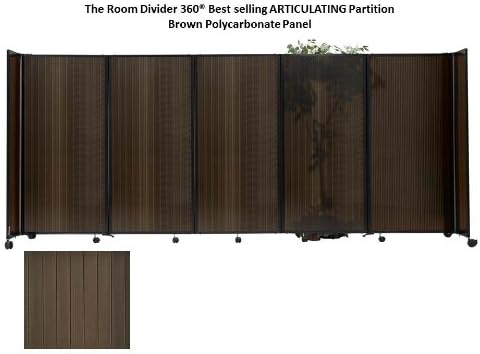 Room Divider 360 Portable Partition, Bronze Polycarbonate, 7'6'' high x 14' long
