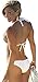 PEGGYNCO Womens White Scooped Open-Tri 2-Pieces Hot Bikini