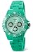 PRINCE LONDON NY PLASTIC TOY STYLE WATCH WITH 3 DIALS - TEAL GREEN
