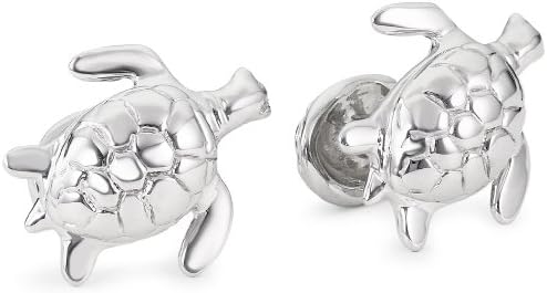 ROTENIER "Novelty" Sterling Silver Turtle and Turtle Shell Cufflinks