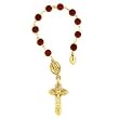 The Vatican Library Collection Our Lady of Guadelupe Gold-Tone Tone Siam Red Hue Hand Rosary