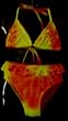 Girls 2-Piece Swimwear Ruffle 2 Piece Bikini Yellow/Orange Tie Dye. Sizes 2T-14/16. Each piece individually dyed.