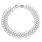 Sterling Silver Tri-Circle Linked Bracelet