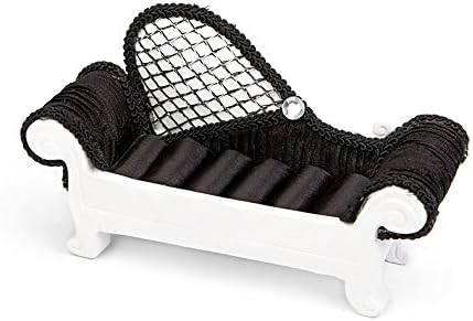 Girls Mannequin Rings Dress High Heel Jewelry Holder Tower (Sofa Black)