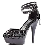 Sexy Penthouse Sandals 5 Inch Stiletto Dorsay Pumps Ankle Cuff Mid Platform Women's Shoes Black Red White