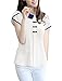 Allegra K Women's Peter Pan Collar Button Decor Back Sweet Blouse White M