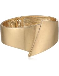 Kenneth Cole New York "Metal Edge" Geometric Bypass Hinged Bangle Bracelet, 7.5"