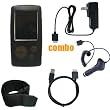 6 Piece Value Combo Accessory Bundle Kit: Black Silicone Skin Case Cover + Car Charger + Travel Charger + USB Data Sync Cable + Armband + Belt Clip for Sony Walkman A815/A816/A816 Series MP3 Player