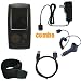 6 Piece Value Combo Accessory Bundle Kit: Black Silicone Skin Case Cover + Car Charger + Travel Charger + USB Data Sync Cable + Armband + Belt Clip for Sony Walkman A815/A816/A816 Series MP3 Player
