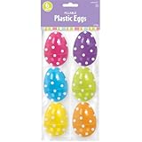 Amscam Easter Plastic Polka Dot Egg, Large, Multicolor