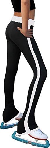 Chloe Noel Figure Skating Side Strip Pants P02 White Child Medium