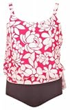 Liz Claiborne Op Art Floral Plus Size Blouson Tankini Swimsuit - Women's Swimsuit Plus Size Swimsuits