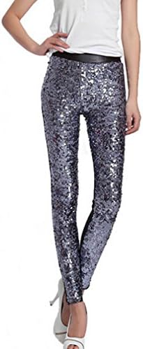 Women's Embellished Sequin Legging Bling Bling Spliced Leggings Jegging