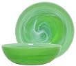 Colorful Art Glass Lime Green Veggie Bowl 9 1/4"D, 2 3/4"H