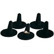 5 Black Velvet Round Base Ring Finger Jewelry Holder Showcase Display Stands