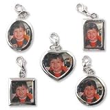 Pack of TEN silver plated photo charm frames