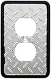 Brainerd 135859 Diamond Plate Single Duplex Outlet Wall Plate / Switch Plate / Cover