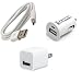 PRO Series Plum Axe Smartphone Power Kit  Full 1A Versions  True USB 2 0  480Mbit s  Charging Data Cable  Professional USB Car and Wall Charger Adapters   WHITE