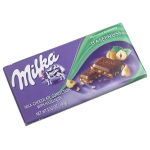 Milka Milk Chocolate with Chopped Hazelnuts, 3.52-Ounce Bars (Pack of 10)