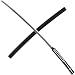Trademark Mugen Shirasaya Stick Sword - Natural Black Wood, 41-Inches