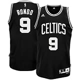 NBA Men’s Boston Celtics Rajon Rondo BlackBlackWhite Swingman