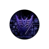 Rubber Round Coaster 4 Pack of Transformers Modern Decepticon Logo