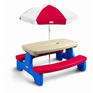 Little Tikes Easy Store Large Picnic Table with Umbrella