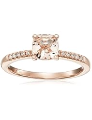 Jewelry: 14k Pink Gold Cushion Morganite and Diamond Ring, Size 7 - Amazon Collection