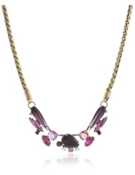Sorrelli "Pink Orchid" Multi-Shaped Crystal Cluster Gold-Tone Necklace, 18.25"