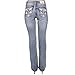 Sexy Couture Women's S148-PB Light Wash Denim Mid-Rise Rhinestone Bootcut Jeans