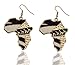 2 Pairs of Goldtone Africa with Animal Print Fur and Giraffes Drop Earrings