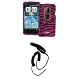 EMPIRE Hot Pink and Black Zebra Stripes Rubberized Design Hard Case Cover + ....
