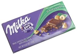 Milka Milk Chocolate with Chopped Hazelnuts, 3.52-Ounce Bars (Pack of 10)