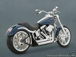 Vance and Hines Chrome Short Shot Staggered for Harley Davidson Softail 07-09