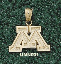 Univ Of Minnesota Block M Charm/Pendant -14K/10K, Stainless Steel or Gold Plated