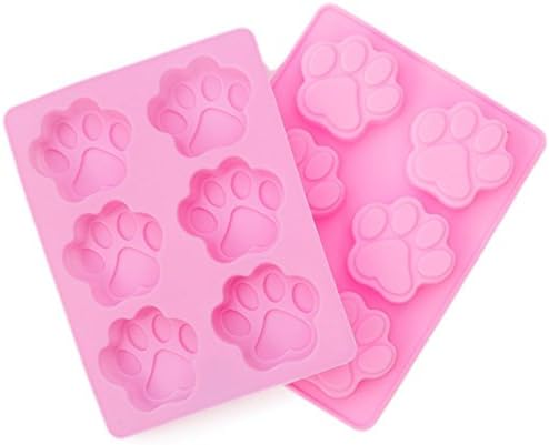 YISDER Kitchens - Paw Print Silicone Mold For Baking and Freezing Molds - Pink