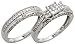 14 Karat Weissgold 2-Teilen Hochzeit Ring Set, mit 0.65 Karat Brilliantschliff & unsichtbare Diamanten, (8mm) breit