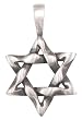 Jewish Star Of David Pewter Pendant Necklace