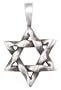 Jewish Star Of David Pewter Pendant Necklace