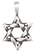 Jewish Star Of David Pewter Pendant Necklace