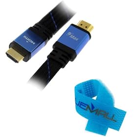 GTMax 25FT HDMI TO HDMI 1.4 HSP Flat Nylon Cable + Cable Tie for LCD HD TV / HDTV , DVD , PS3 , XBOX 360