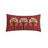 Echo Jaipur 9 by 18-Inch Polyester Fill Pillow, Red
