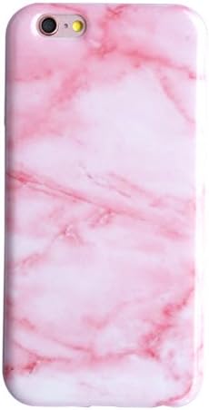 For Apple iPhone 4.7 Inch Pretty Elegant Cherry Pink Marble Effect Ultra-Thin Shock Proof Dust Proof Soft Flexible TPU Slim Fit Protective Cover Case for iPhone 6/6s (Cherry Pink)