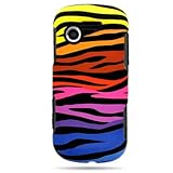 Hard Snap-on Shield RUBBERIZED With COLOR ZEBRA Design Faceplate Cover Slee ....