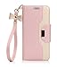 Galaxy Note 7 Case, Note 7 Case, FYY [Makeup Mirror] Premium PU Leather Samsung Galaxy Note 7 Wallet Case with Cosmetic Mirror and Bow-knot Strap Rose Gold+Gold