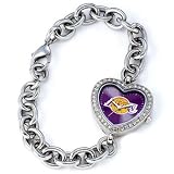 Los Angeles Lakers Ladies Silver Heart Watch