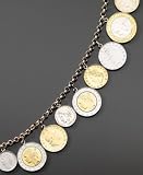 14k Two-Tone Gold Lira Charm Bracelet