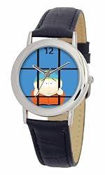 South Park Men's D1535SS001 Torino Collection Cartman Black Leather Watch