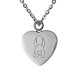 VALYRIA Memorial Jewelry Puppy Paws Heart Urn Keepsake Cremation Ashes Necklace